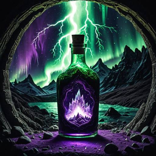 Mystical Potion Bottle with Aurora Borealis Inside