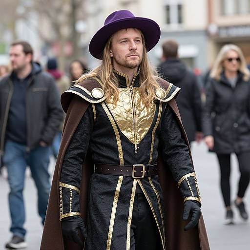 Blonde Man in Regal Streetwear