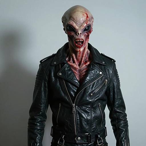 Mysterious Alien with Bloodied Features