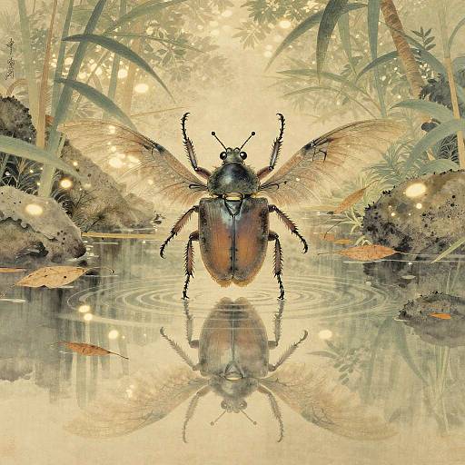 King Kong Beetle in Rainforest Pool