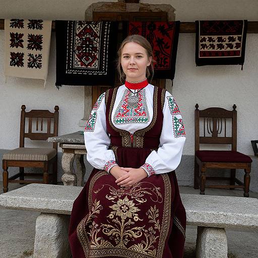 Woman in Traditional Slovenian Folk Costume