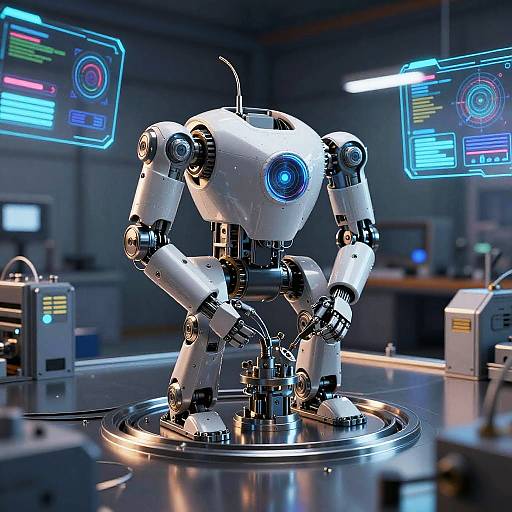 Mechanical Robot Assembling Itself in High-Tech Lab