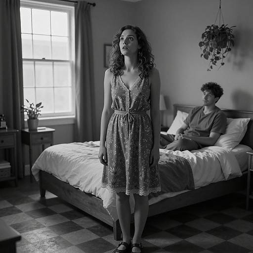 Surprise Encounter in a Dim Bedroom