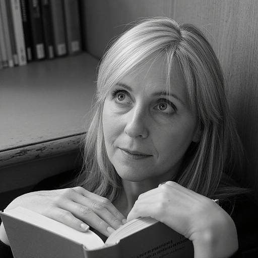 Grayscale Portrait of Thoughtful Woman