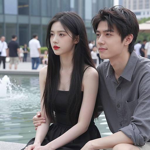 Young Couple by Urban Fountain