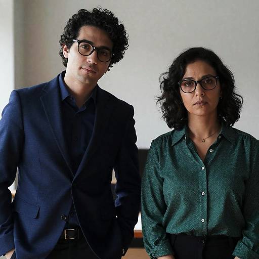 Formal Portrait of Two Stylish Individuals