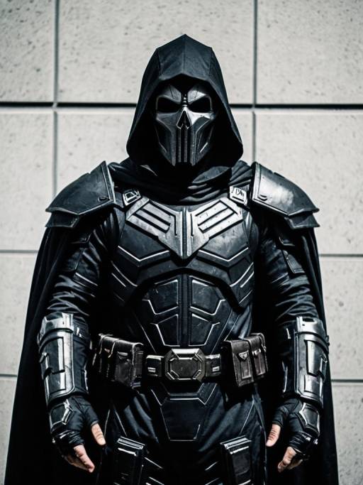 Realistic Man in Black Doom Cosplay