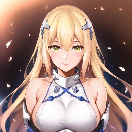 Illustration of Aiz wallenstein, dungeon ni deai wo motomeru no wa machigatteiru darou ka in the style of Oni-noboru