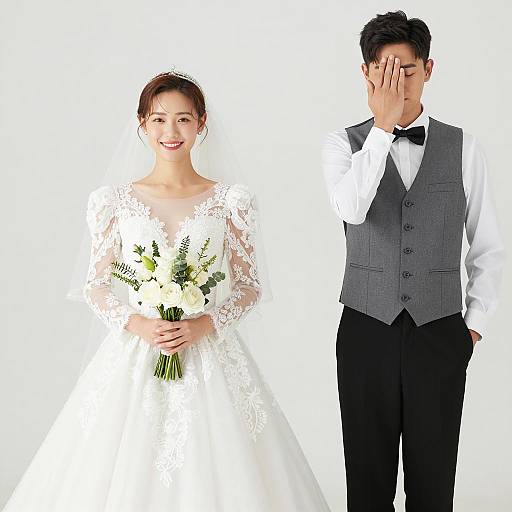 Elegant Wedding Portrait of Bride and Groom