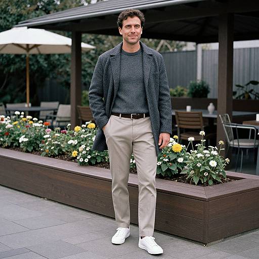 Stylish Man in Garden Patio Setting