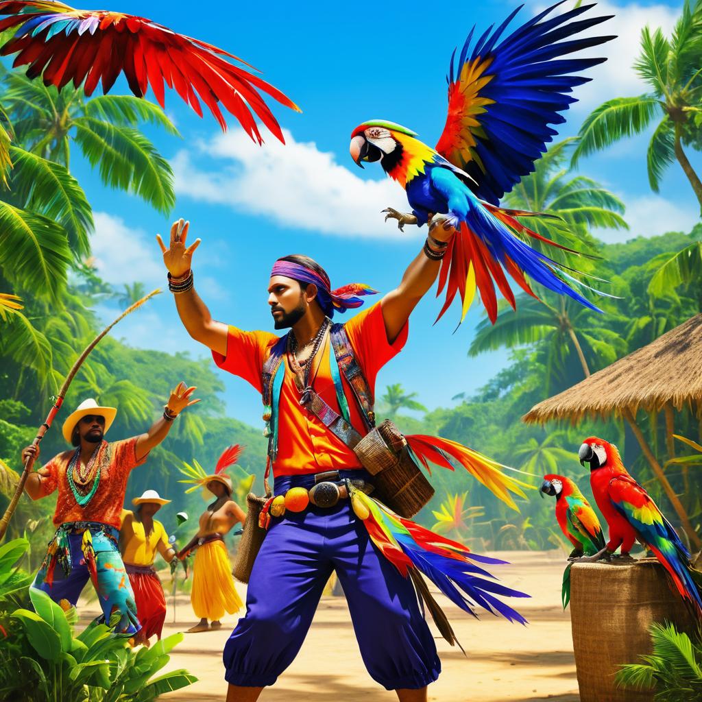 Vibrant Outlaw and Parrot Adventure