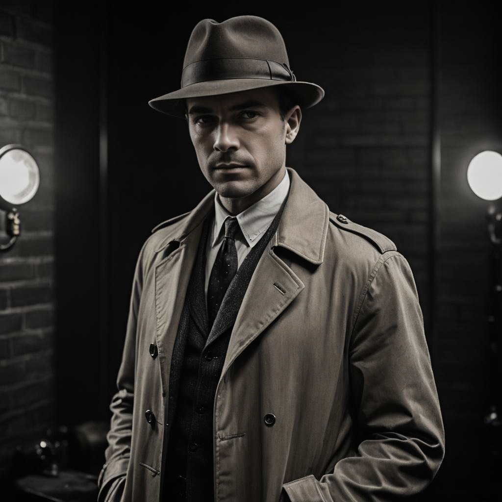 Stylish Noir Detective in 1920s Attire