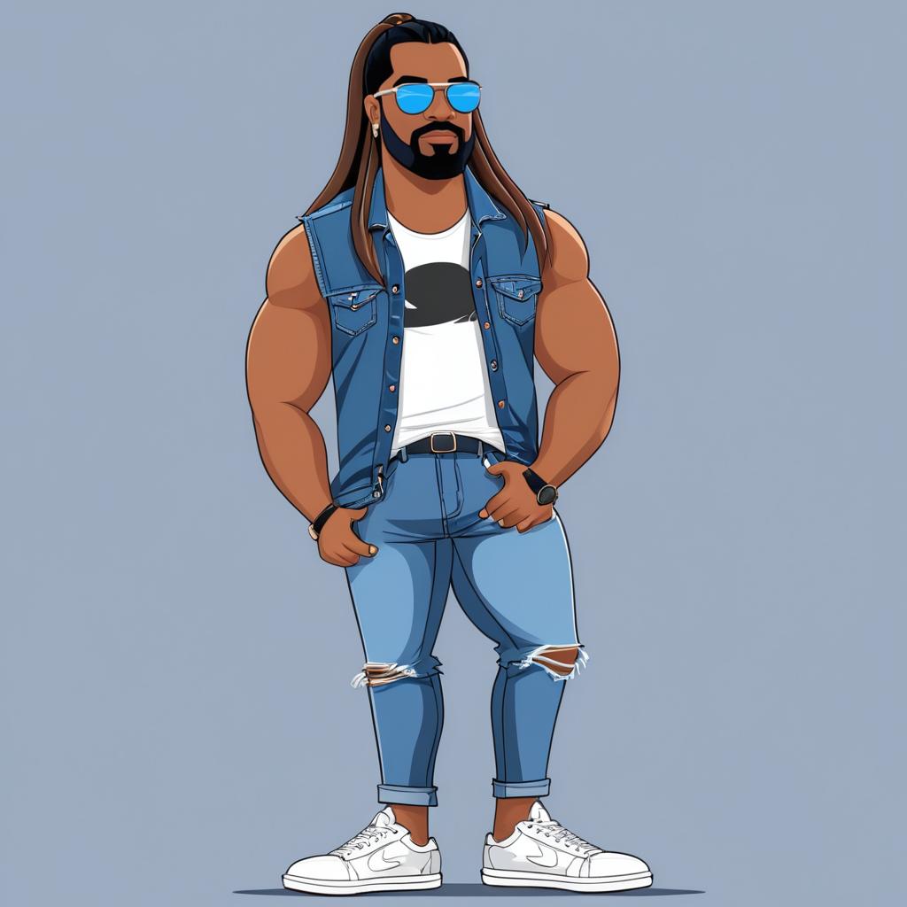 Cartoon Man in Casual Outfit Illustration