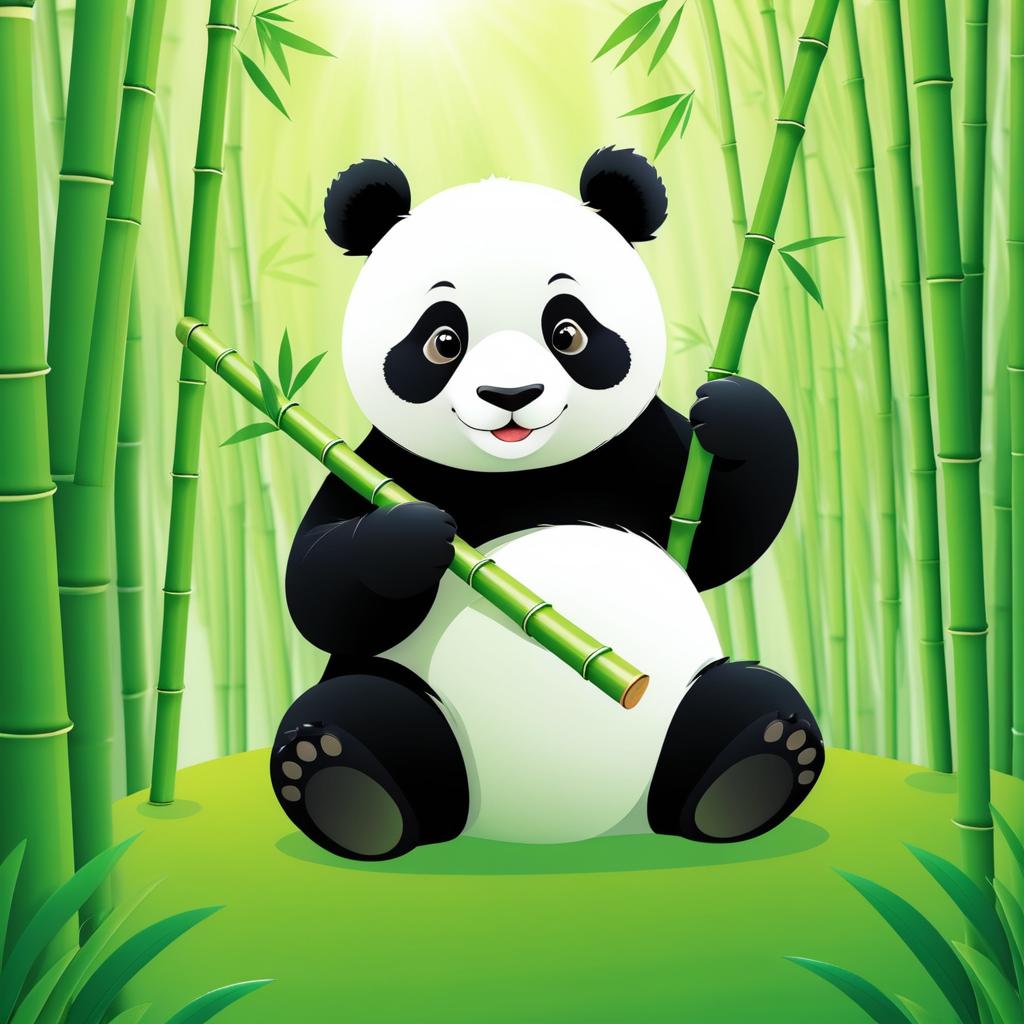 Charming Panda in Serene Bamboo Grove