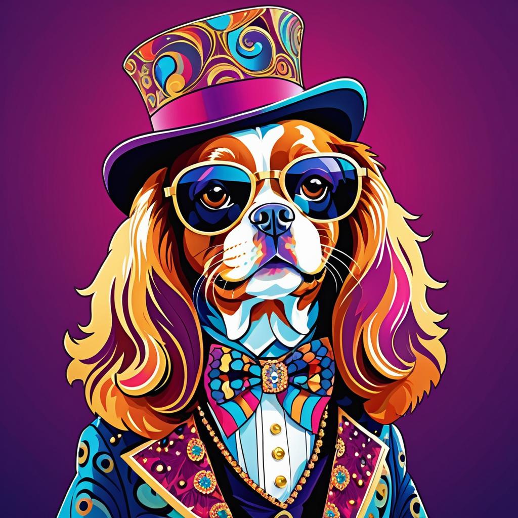 Psychedelic Cavalier King Charles Spaniel