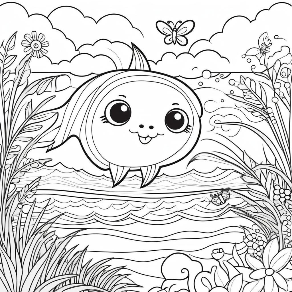 Cute Coloring Book Tricarning Design