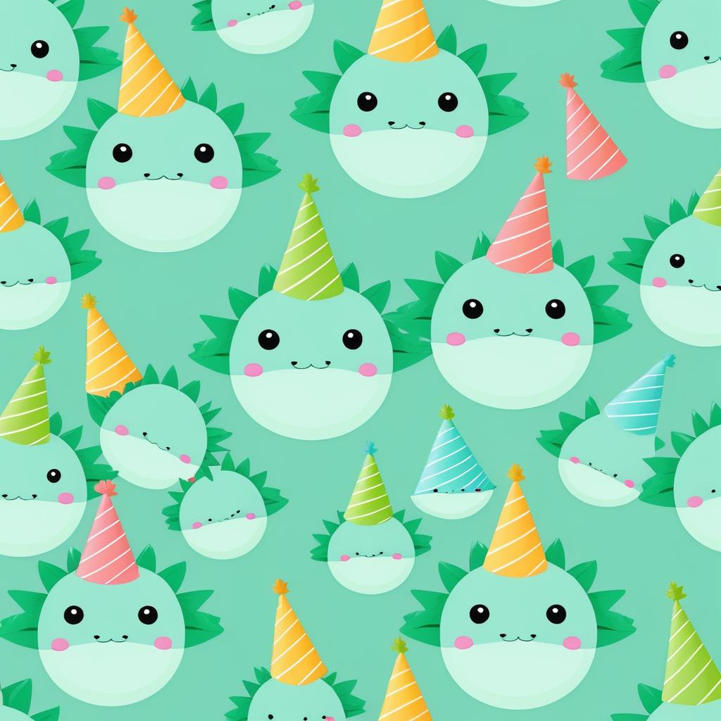 Kawaii Dinosaur Party Hat Pattern