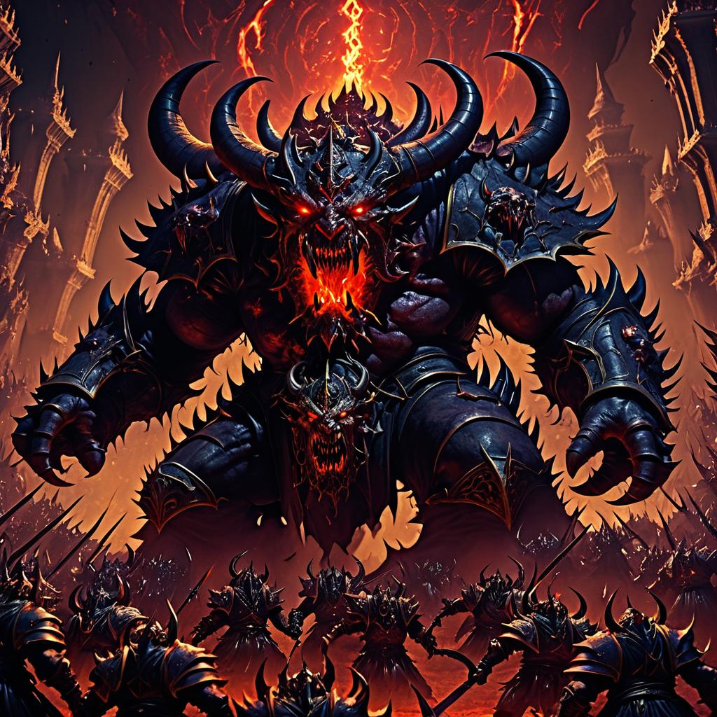 Epic Chaos Daemon Horde Illustration