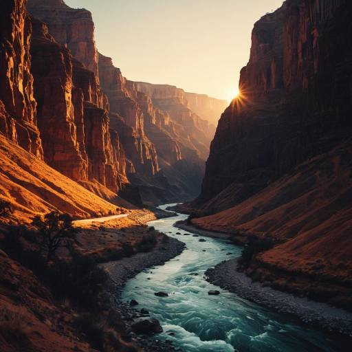 Glowing Canyon Sunset: A Serene Scene