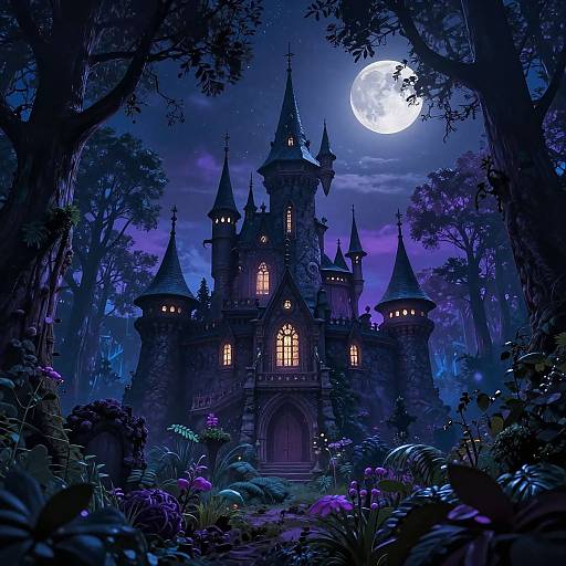 Enchanted Fairy Castle Nightscape