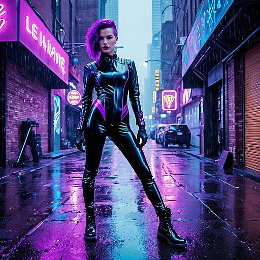 Neon Futurism Street Vigilante