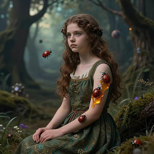 Mystical Medieval Portrait of a Girl