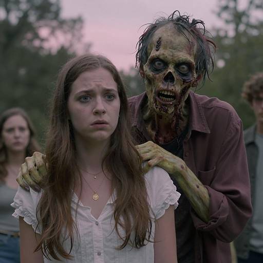 Terrifying Encounter in a Pink Sky