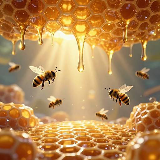 Surreal Cyberpunk Honeycomb Dreamscape