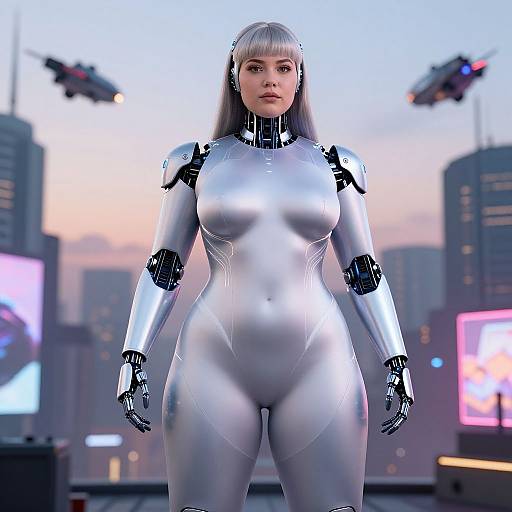 Plus Size Fembot in Dystopian City