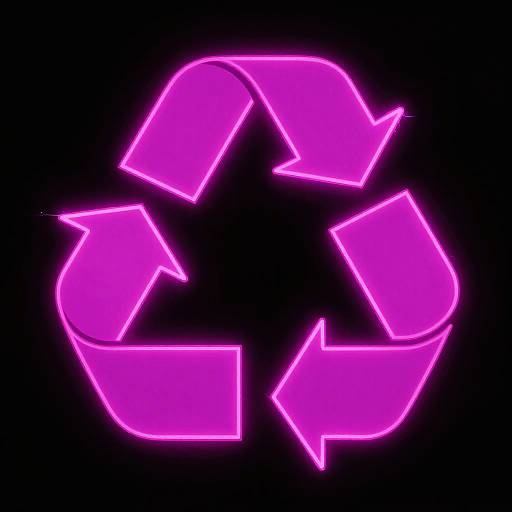 Glowing Magenta Electrified Recycle Logo