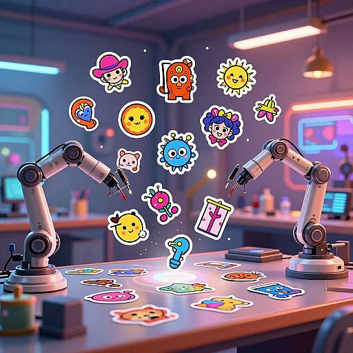 Futuristic AI Sticker Design Lab