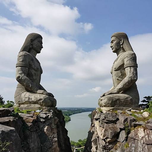 Colossal Stone Giants Facing Off