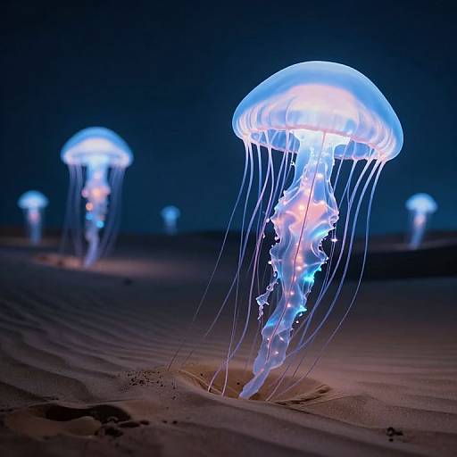Surreal Desert Ocean Jellyfish Dreamscape