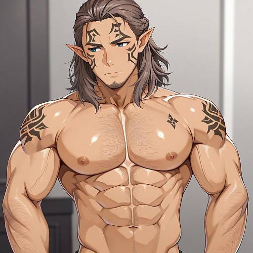 Illustration of Halsin, baldur's gate in the style of Amagi (amagi626)