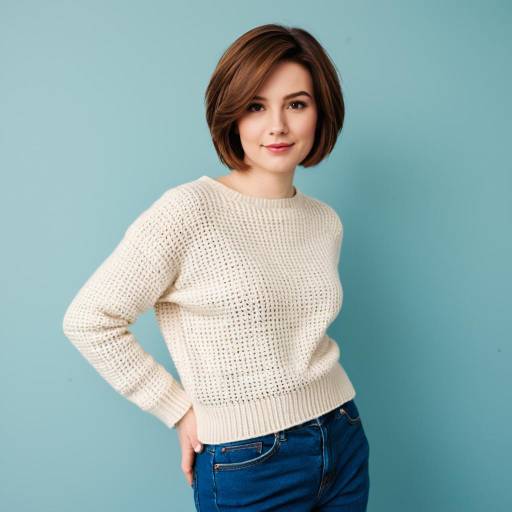 Woman in Casual Knit Sweater and Jeans