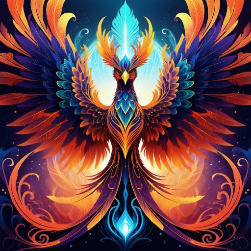 Surreal Futuristic Phoenix Illustration