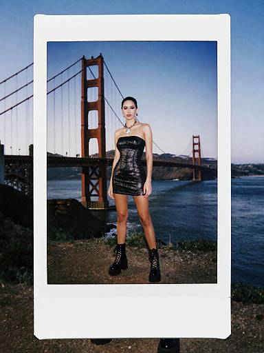 Edgy Woman at Golden Gate Sunset