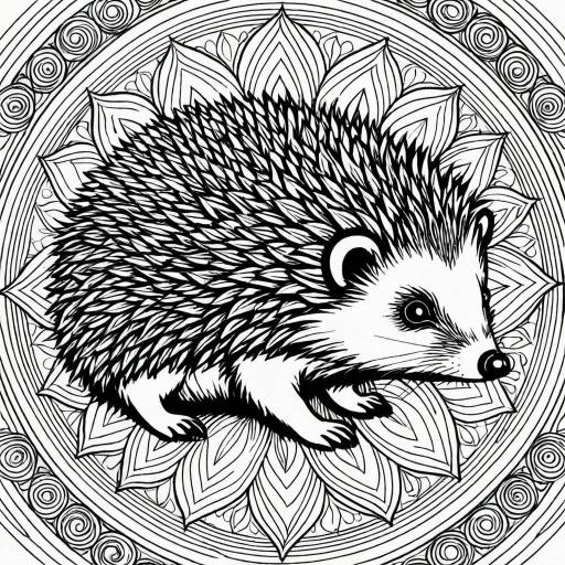 Intricate Hedgehog Mandala Line Art Intricate Hedgehog Mandala Line Art