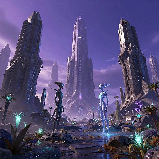 Acturian Alien Landscape with Crystals