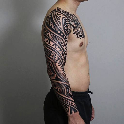Intricate Black and Gray Sleeve Tattoos