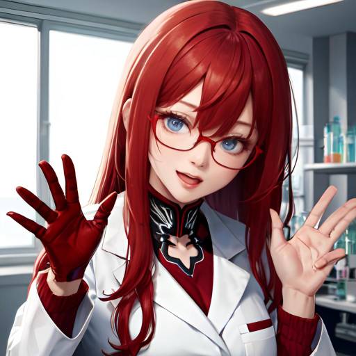 Aesthetic Kurisu Makise in Lab Setting