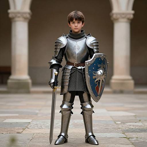 Boy in Knight Armor Costume