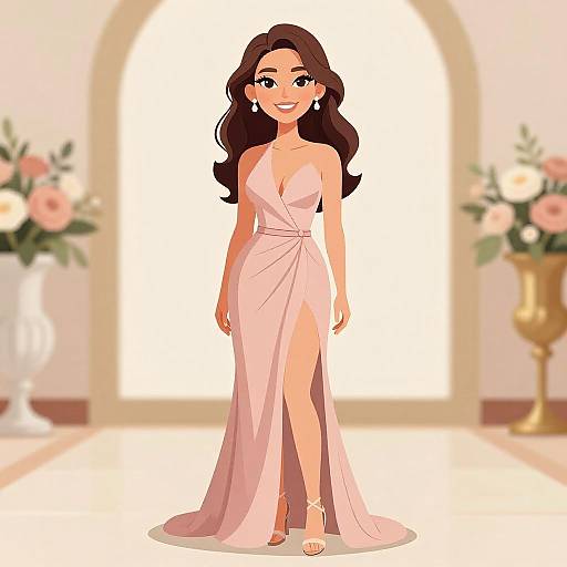 Elegant Woman in Dusty Rose Gown