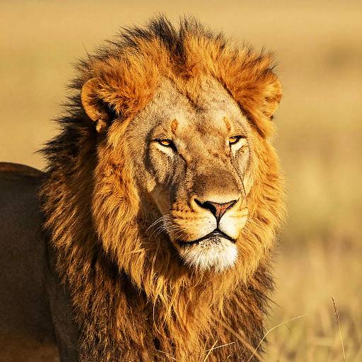 Majestic Male Lion Close-Up Portrait