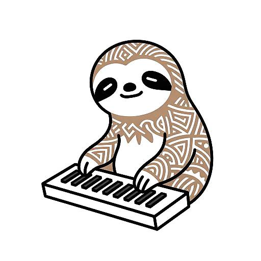 Sloth Synth Logo with Gond Patterns