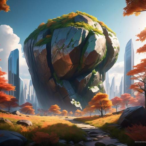 Mythical Beast Boulder in Tranquil Forest Mythical Beast Boulder in Tranquil Forest