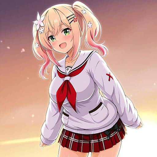 Illustration of Momosuzu nene (casual), hololive in the style of Diesel-turbo