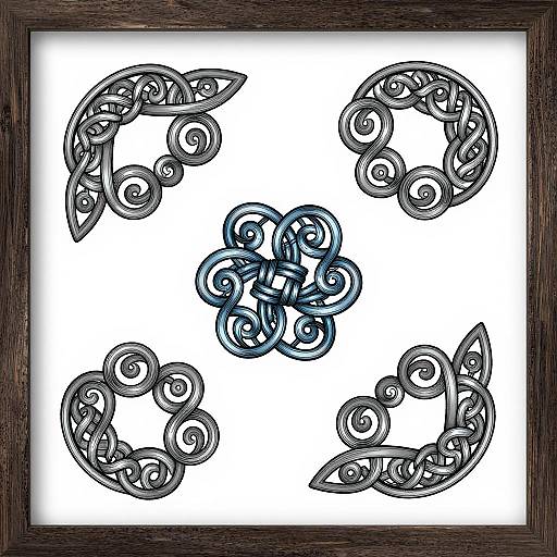 Intricate Celtic-Inspired Scrollwork Design