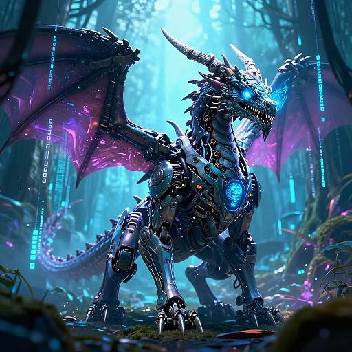 Mechanical Dragon in Digital Forest