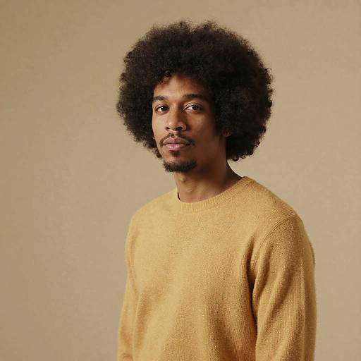 Confident White Man with Afro Portrait